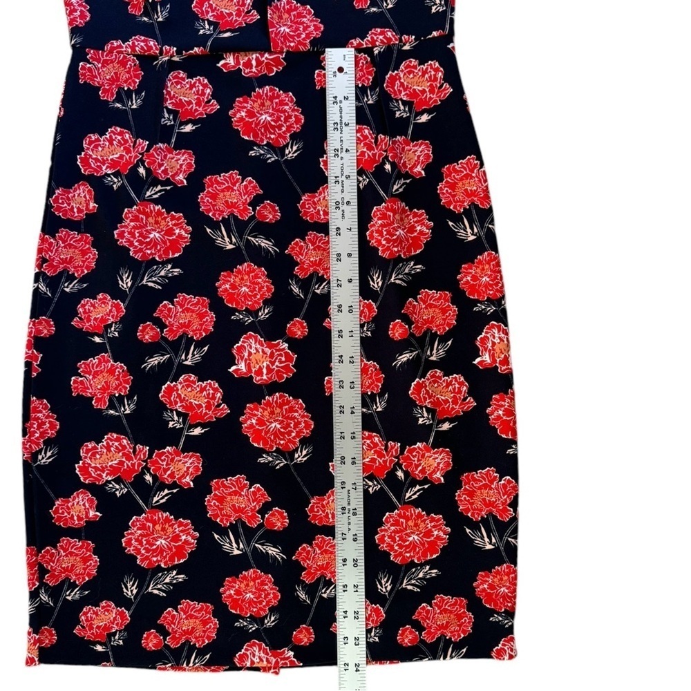 Banana Republic Navy Blue Floral MidI Sheath Dress Poppy Print | Women’s Size 6 - Picture 11 of 13